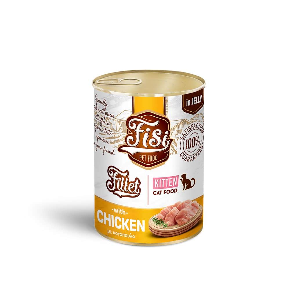 Fisi Fillet Kitten – Hrană umedă pentru pisoi cu pui în jeleu