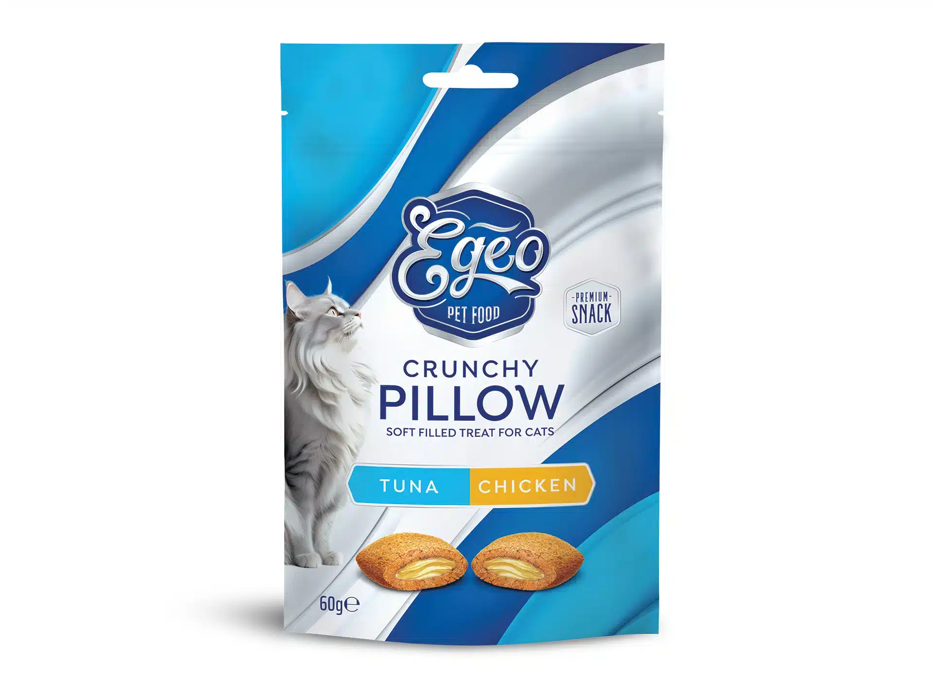 Egeo Snack crocant pentru pisici adulte cu ton și pui 60g